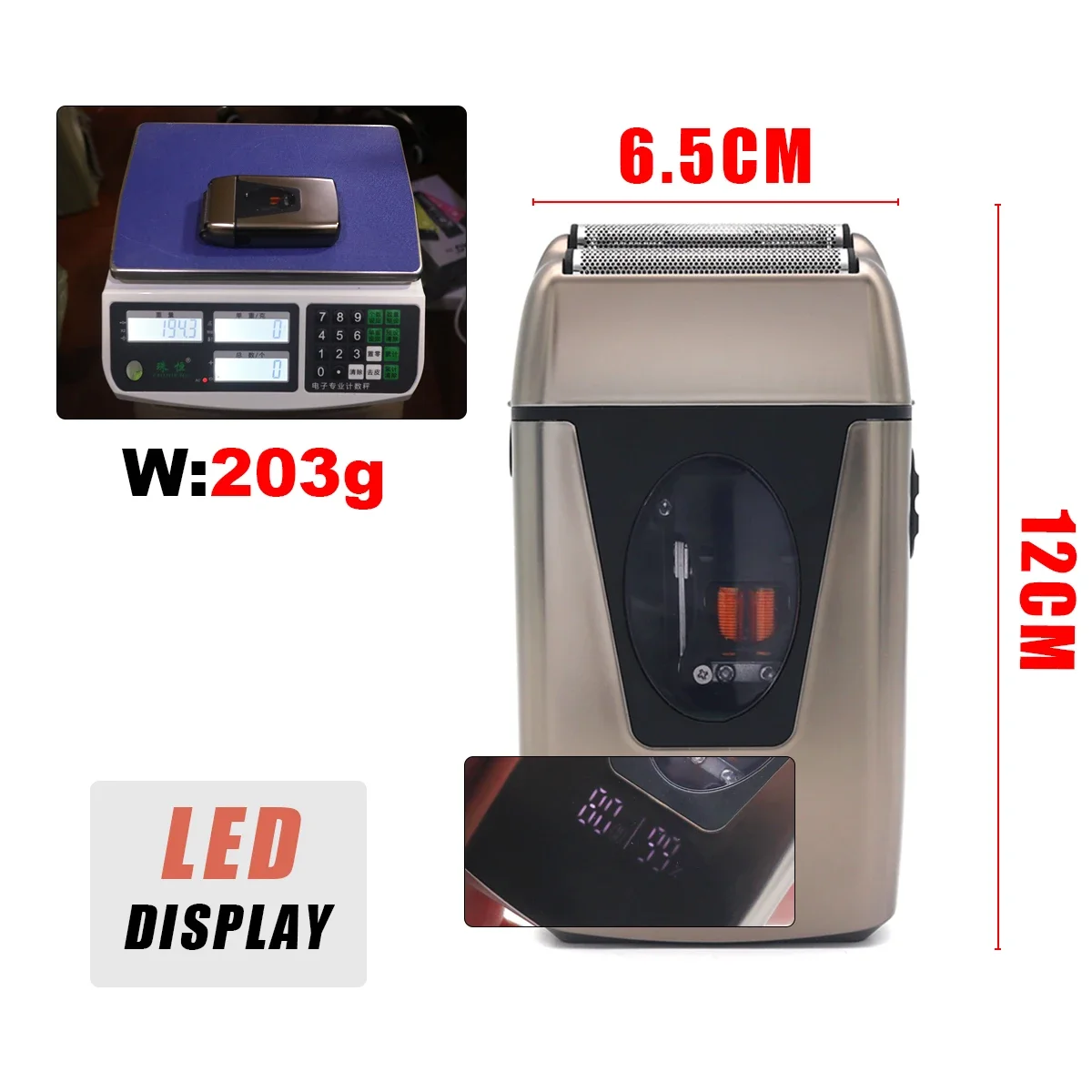 เครื่องโกนหนวดไฟฟ้าบุรุษพร้อมมอเตอร์ Levitation แม่เหล็ก 9200RPM และจอแสดงผล LCD เครื่องโกนหนวดตัดผมมืออาชีพสําหรับร้านตัดผม