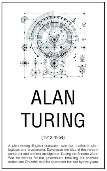 Mathematician Alan Turing Art Film Print Silk Poster Home Wall Decor 24x36inch