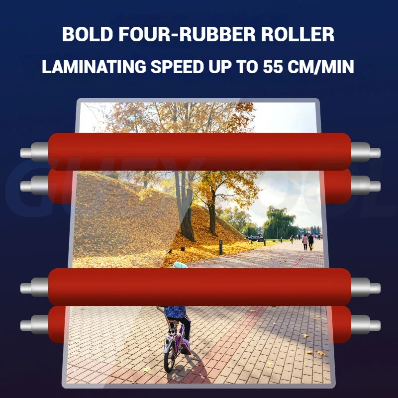 A3 Paper Laminating Machine Cold Roll Laminator Four Rollers Worker Card Office File Laminator GD-093H 220V Laminating Machine