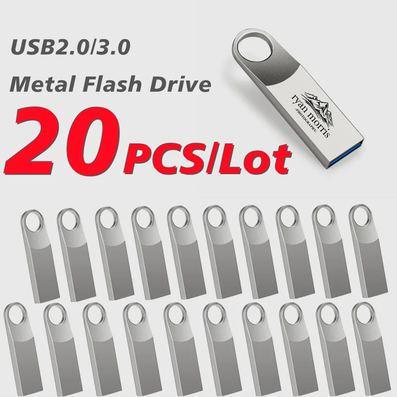 送料無料20ピース-ロット無料カスタム名ロゴシルバーミニ金属usb20-30フラッシュドライブ4ギガバイト8ギガバイト64ギガバイト128ギガバイトのメモリスティック