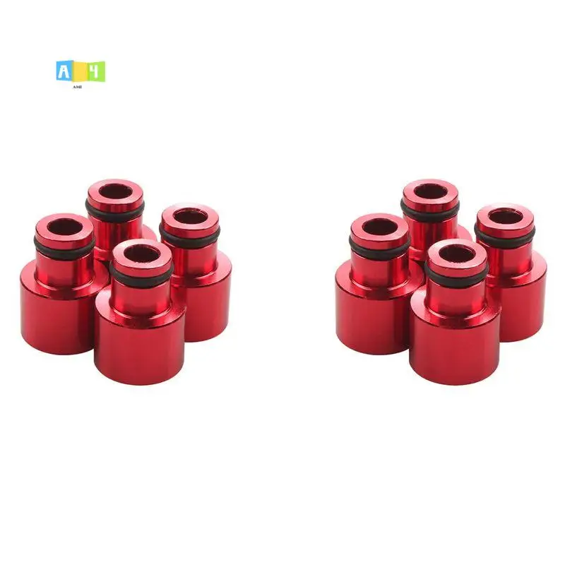 A04E-8PCS Fuel Injector Adapters Hat Fuel Nozzle Spacers Extenders Car Top Cap Accessories For B16 B18 D16Z D16Y