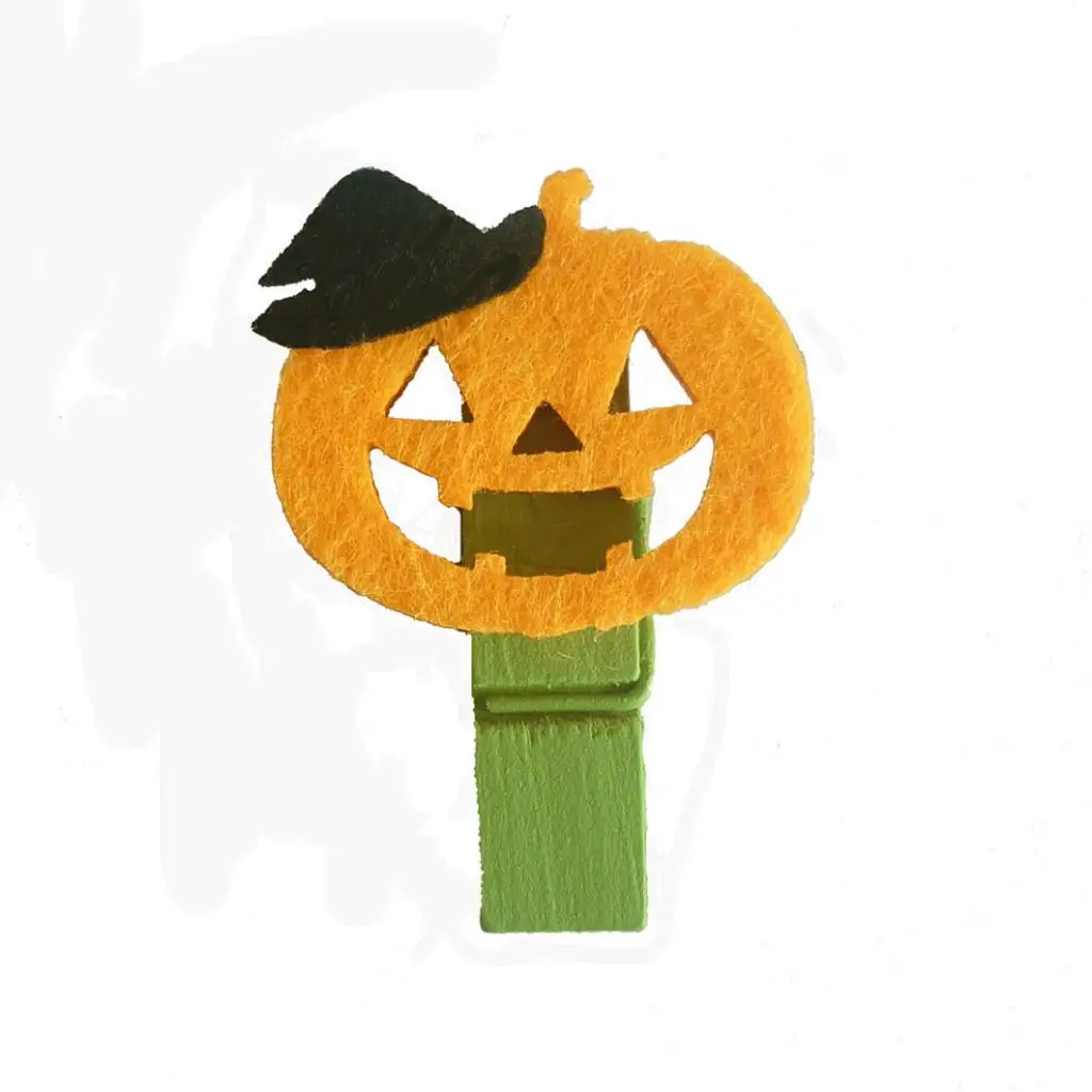 10pcs Halloween Pumpkin Wood Clip Clothespins Photo Paper Graft Clip