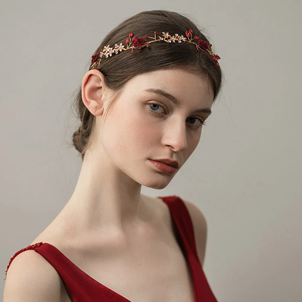 

1pc Bridal Headdress Hair Accessories Wedding Headpiece Women Floral Ornaments Rhinestone Hairstyle Party Photo Performance