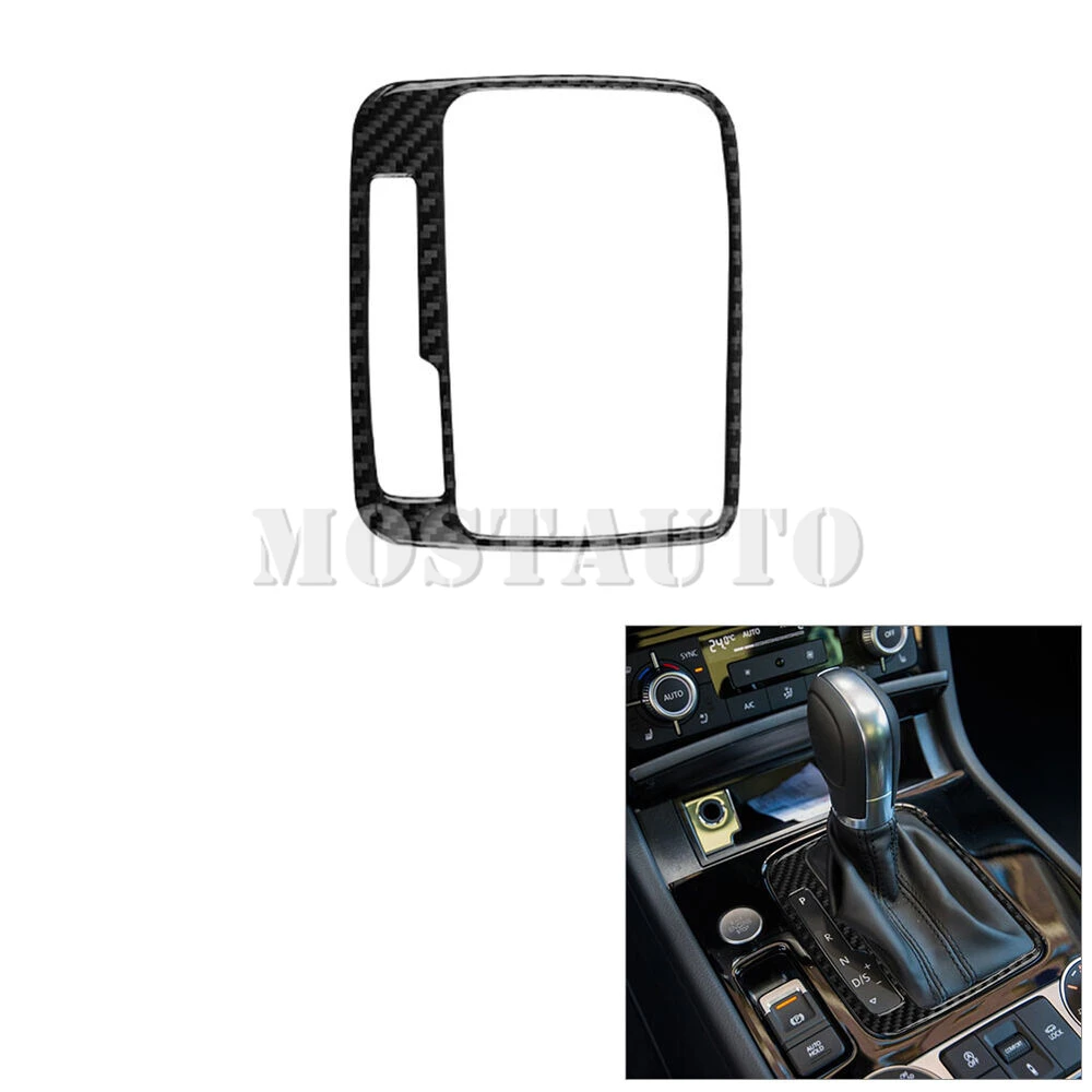 For Volkswagen VW Touareg Soft Carbon Fiber Interior Center Console Gear Shift Box Frame Trim Cover 2011-2018 1pcs （2 Color）