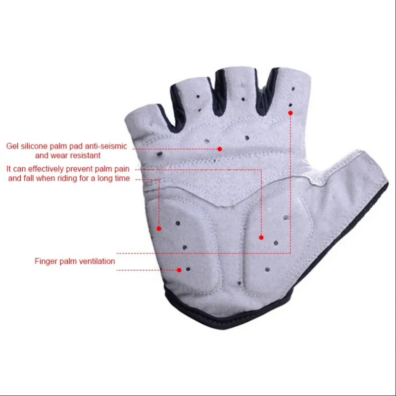 Half Finger Cycling Gloves Men Women Anti Slip Shock Breathable Summer Bicycle Gloves Fingerless Sports Gym Training Bike Gloves