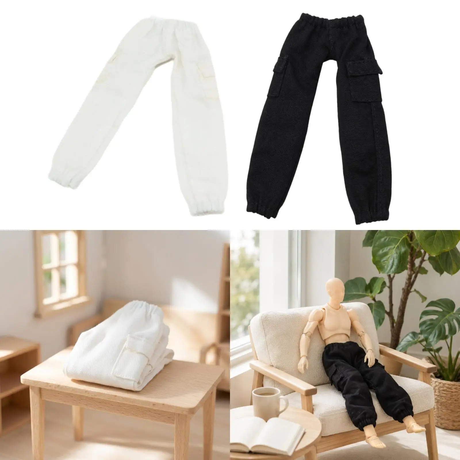 Miniature Dolls Pants 1 12 Scale Action Figure Clothes Male Trousers Cargo Pants for Model Toy Art Mannequin Outfit