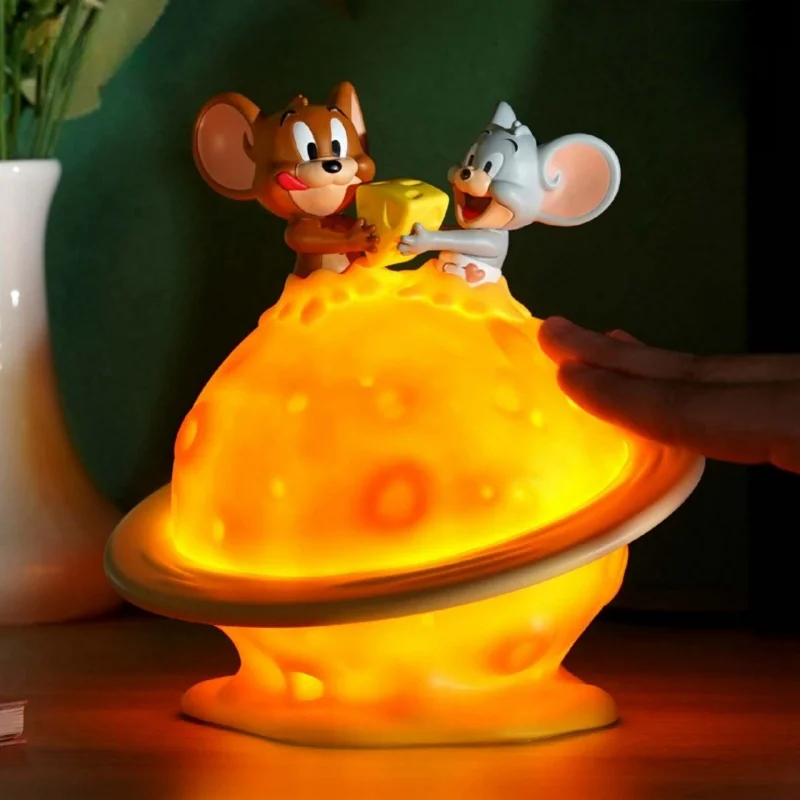 New Original Cartoon Character Jerry And Tuffy Cheese Moon Vinyl Led Night Light Home Decoration Lamp Bedroom Kids Lights Gifts