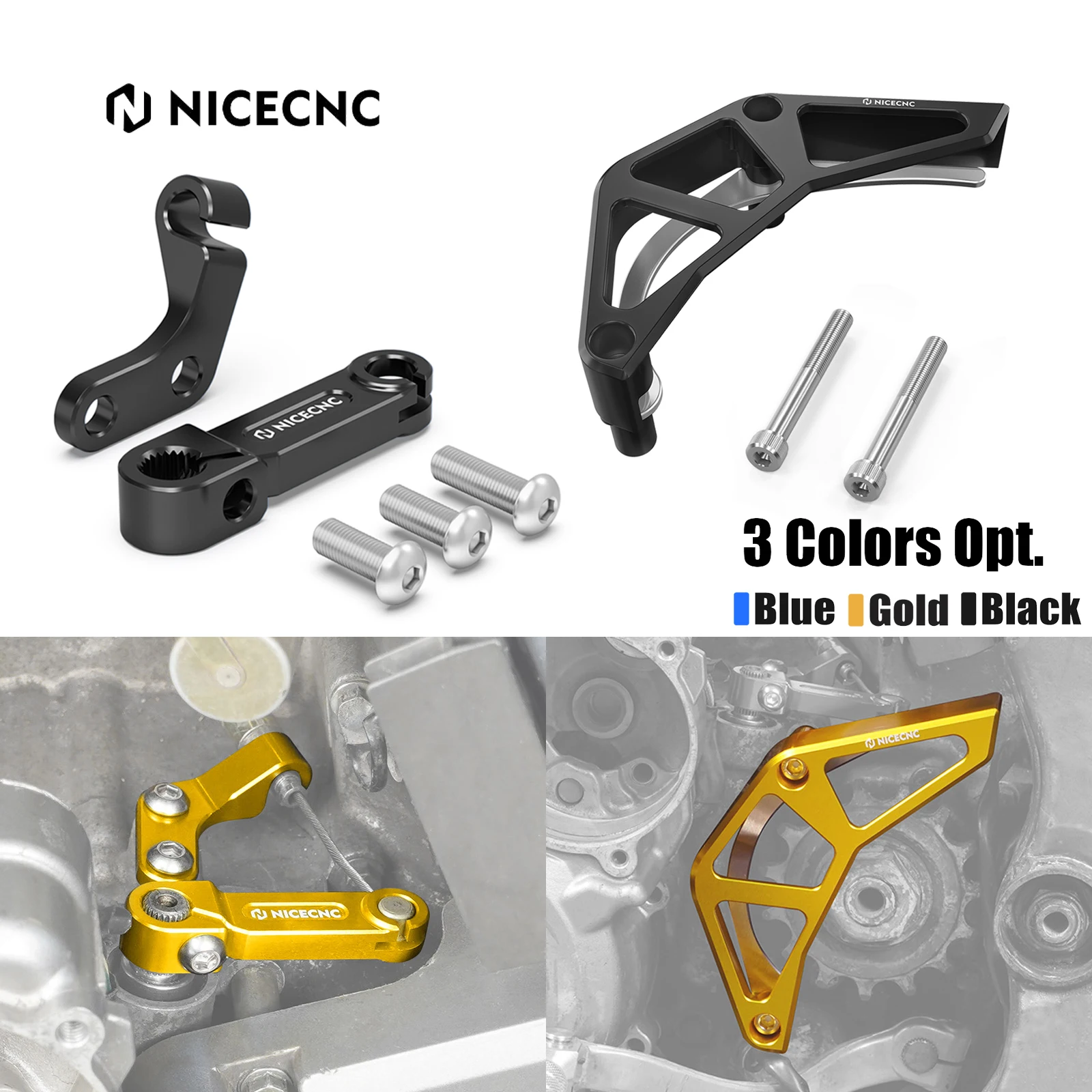 

NICECNC For Suzuki DRZ400SM DRZ400S 2000-2024 2023 Clutch Release Arm Cable Stopper & Front Sprocket Guard DR-Z 400SM DR-Z 400S