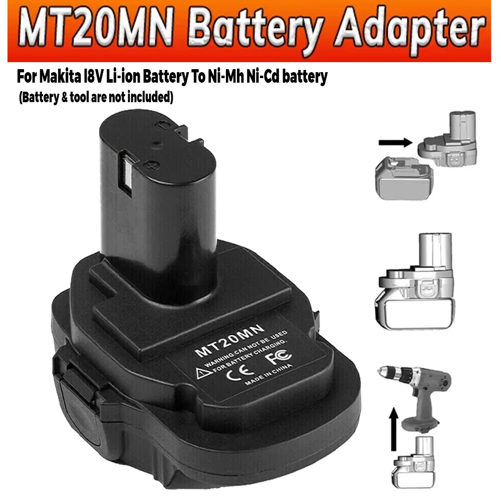 

MT20MN 18V Lithium Battery To Ni-Mh Ni-Cd Li-Ion Battery Converter Adapter for Makita Bl1860B/Bl1860/Bl1850B/Bl1850/Bl1840/Bl183