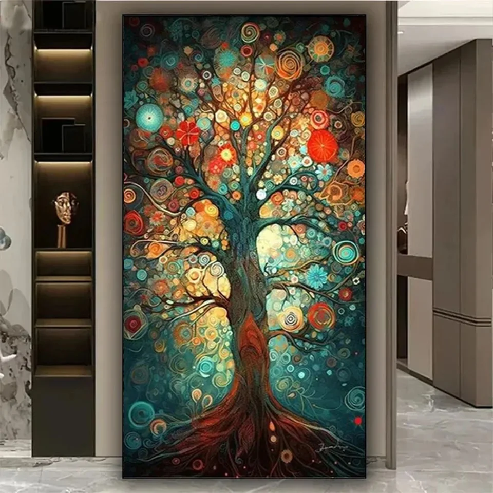 5d Diy Diamond Painting Kits Big Size Abstract Fruit Tree Full Rhinestone Drill Mosaic Embroidery Landscape Picture Wall Decor