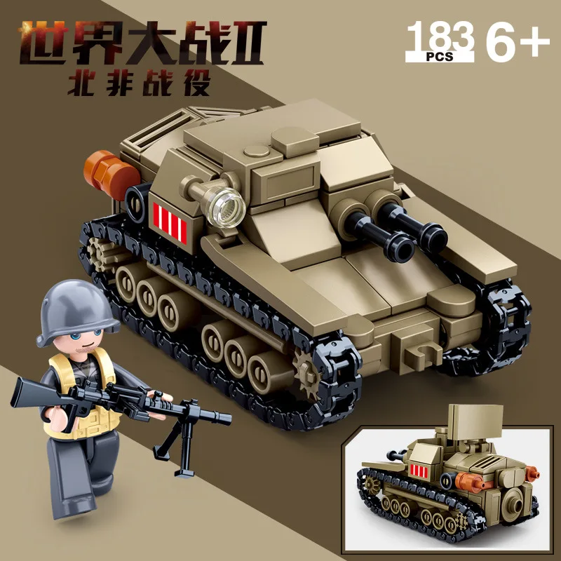 

Sluban World War II Military 0709 Ultralightweight Light Tank WW2 Model Building Blocks Kits Bricks Kids Toys Birthday Gifts