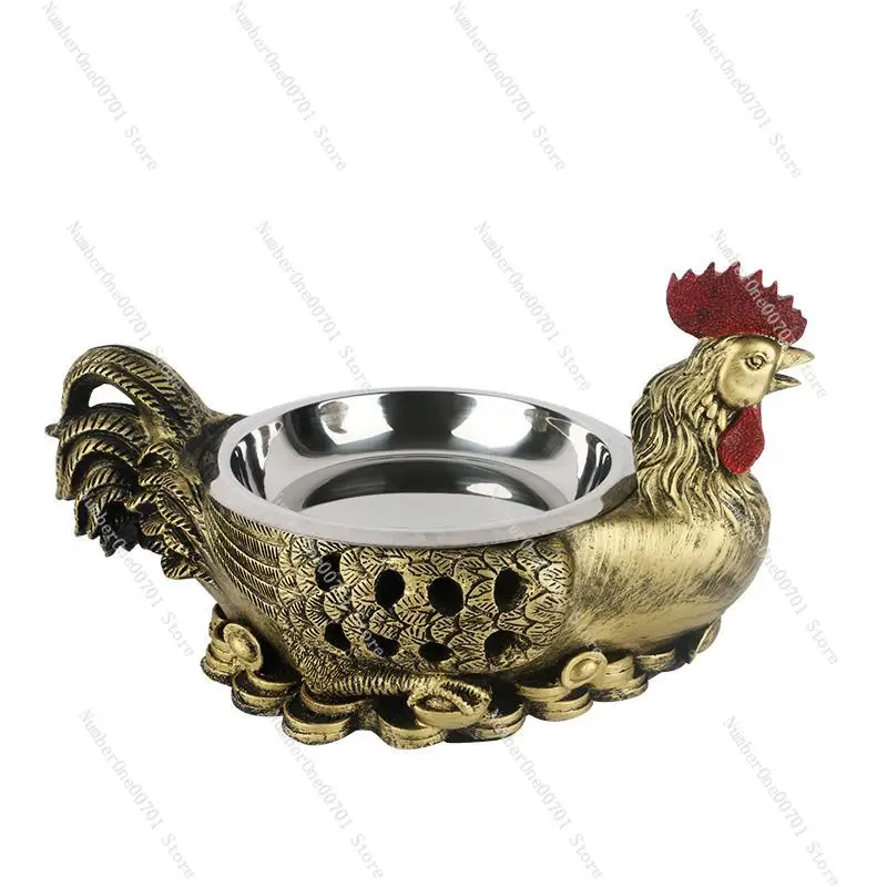 Special artistic conception tableware alcohol stove big rooster dry ice plate resin stainless steel ceramic personalized plate