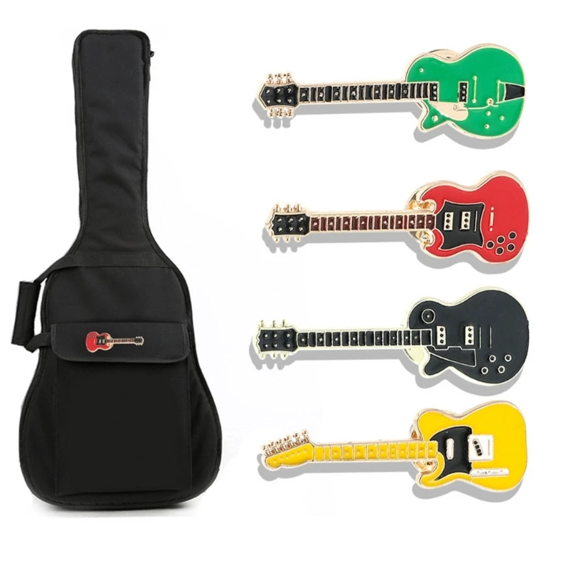 Set unico spille per chitarra da 4 pezzi Spille per strumenti musicali Accessori per abbigliamento Materiale in lega Regalo