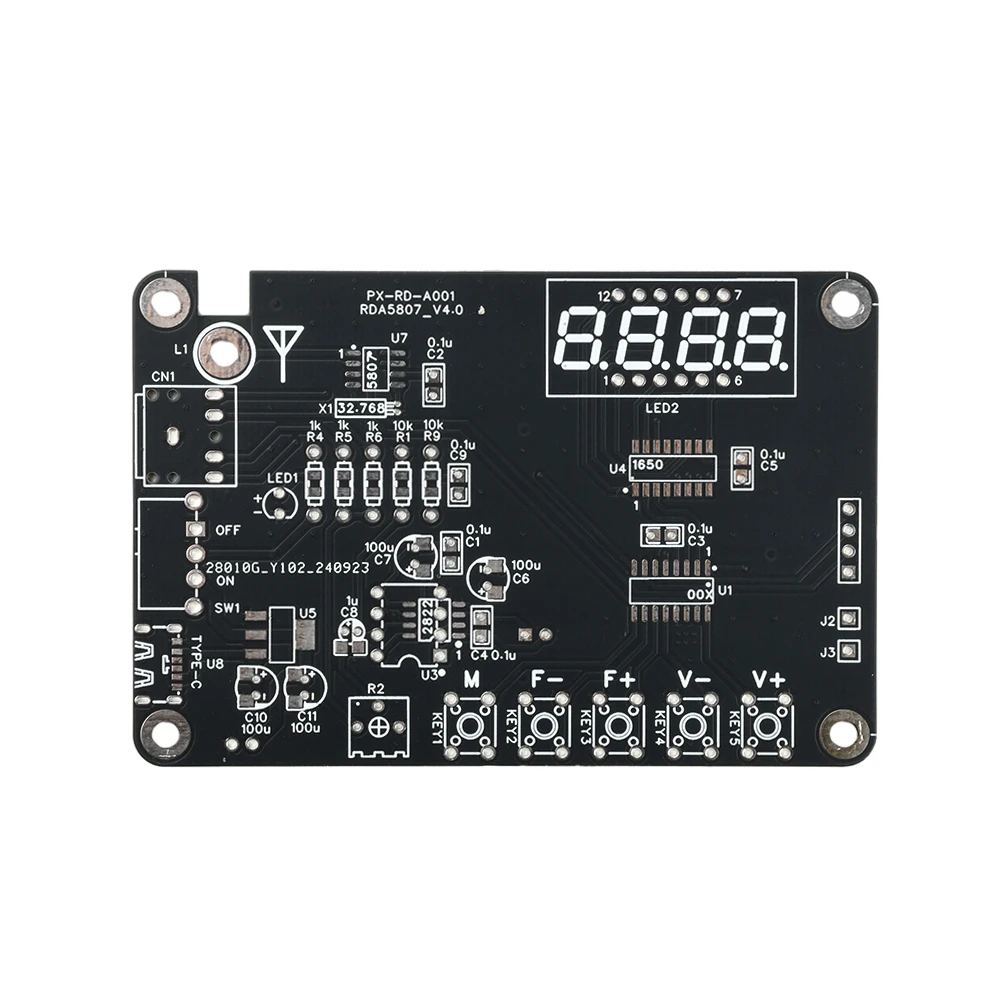 DC 5V RDA5807M Radio Kit FM FM Elektronische Fertigung Vollfrequenz-Lötbaugruppe DIY Lose Teile Typ C 87-108MHz