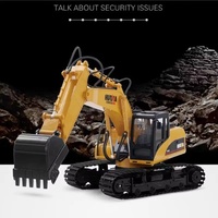 Huina 1/14 1535 Fifteen Channel Alloy Remote Control Excavator Can Dig Sand Engineering Vehicle Simulation Model Toy Boy Gift