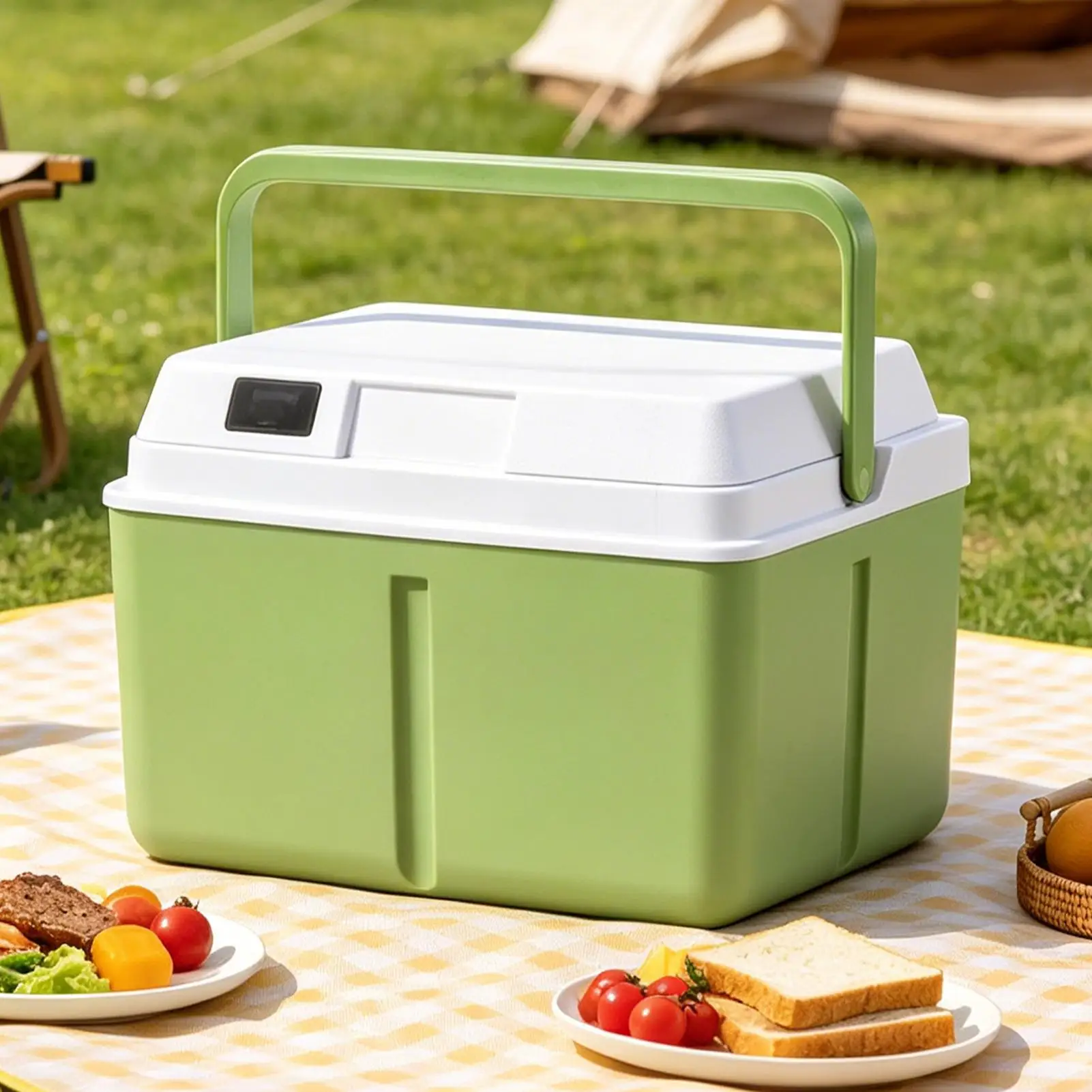 

Small Cooler 5L Insulated Portable with Temperature Display Hard Case Cooler Box for Drink Beverage Food Outdoor Camping Picnic