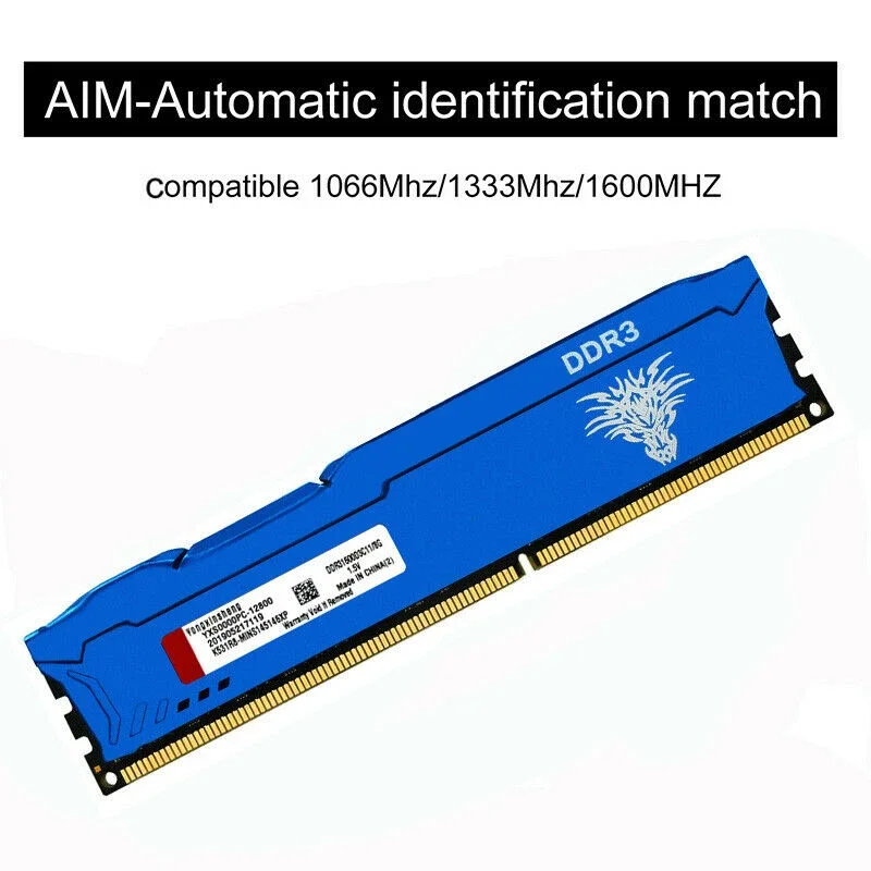 Memoria RAM DDR3 azul, 8GB, 1600MHZ, 1866MHZ, 240 pines, CL11, DIMMPC3-12800, PC de escritorio, 1,5 V, piezas de ordenador