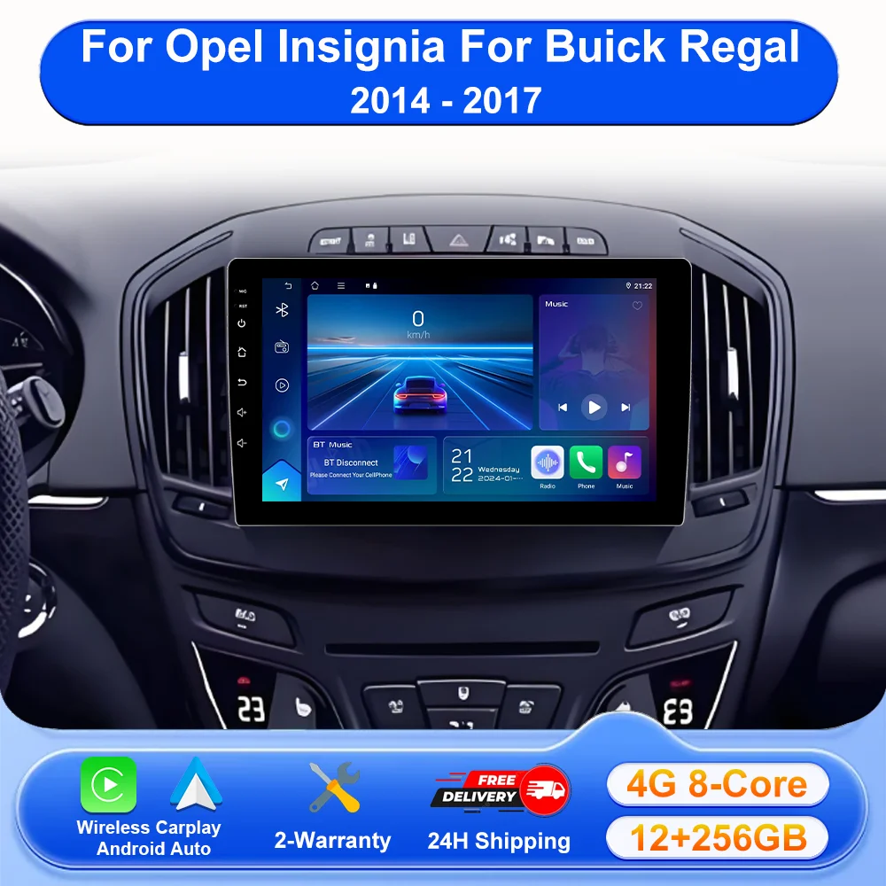 Android 16 Carplay Auto Car Radio For Opel Insignia For Buick Regal 2014 - 2017 Car Multimedia Video Player GPS Head Unit Stereo