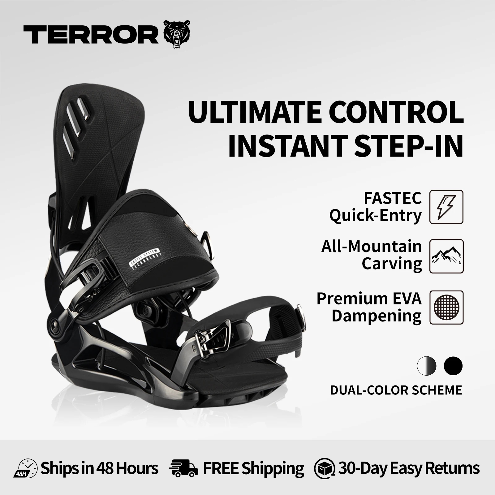 روابط TERROR لألواح التزلج على الجليد |   لوحة خلفية EVA سهلة الاستخدام وممتصة للصدمات، مصممة لراكبي الدراجات الماهرين