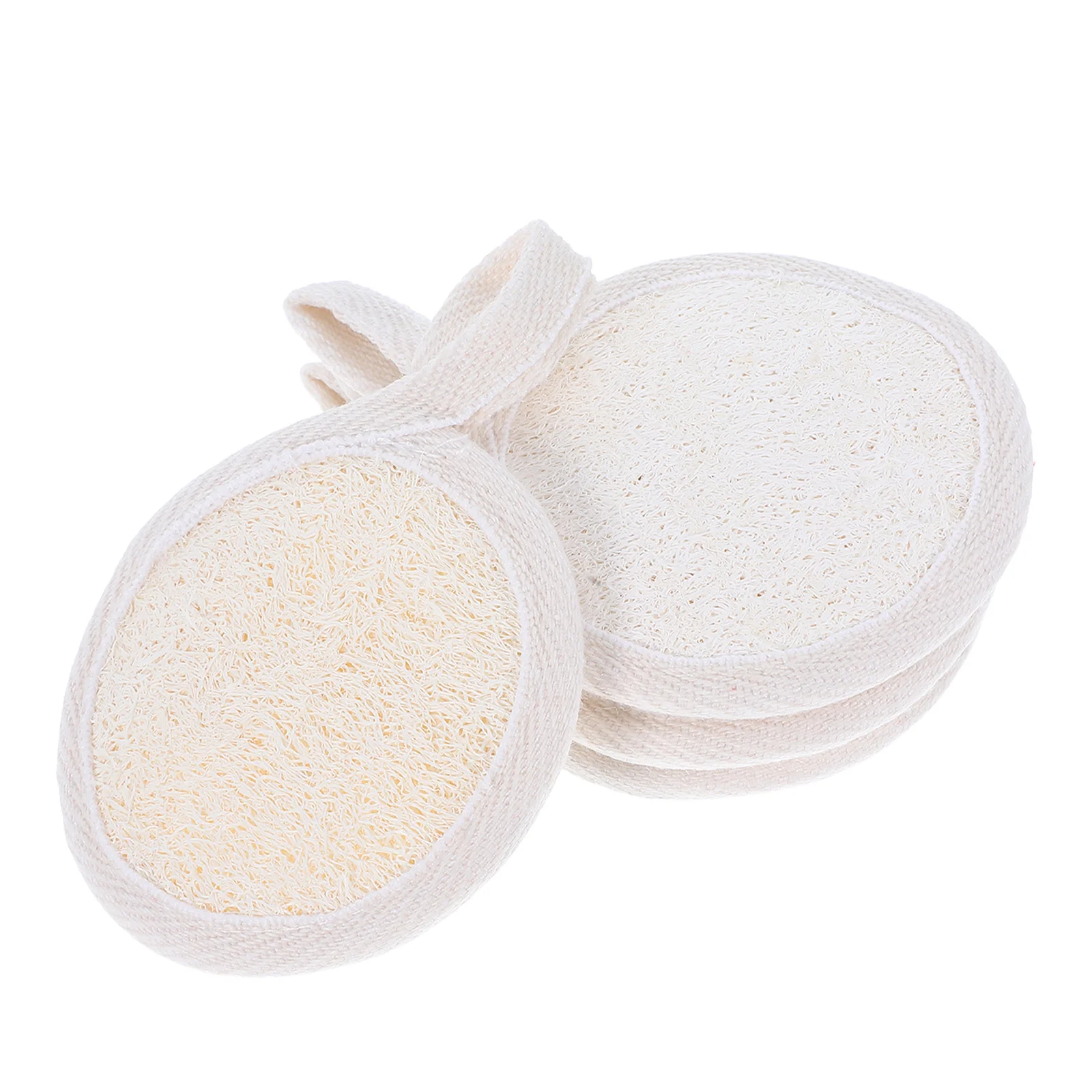 

4Pcs Natural Loofah Exfoliating Face Body Pads Elastic Band Scrubber Deep Cleanse Remove Dead Skin Shower Spa Face Wash Sponge