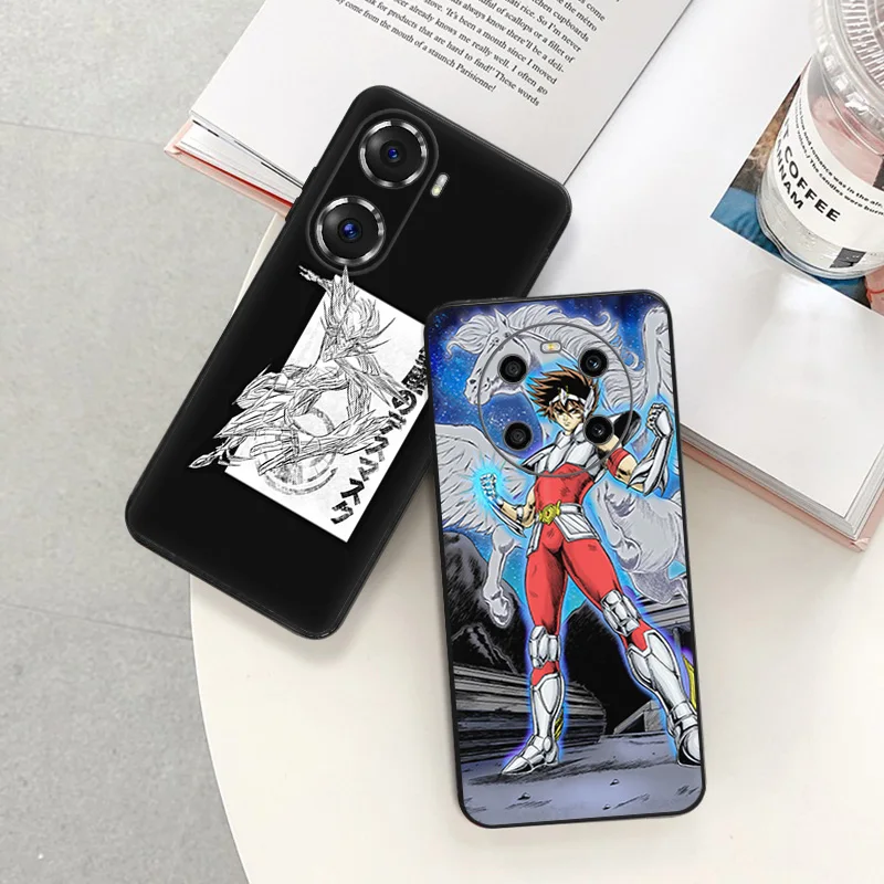 Black Soft Phone Case for Honor Magic5 Pro X7b X8b X9b X6 X7 X8 X9A X6a 90 70 Saint Seiya Eden Anime Pixel 6 7 8 6a 7a 8a Cover