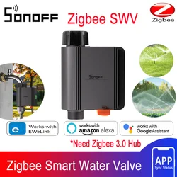 SONOFF SWV Zigbee Smart Water Valve IP55 Automatic Irrigation Easy Install Remote Control Time Schedule via eWeLink Alexa Google