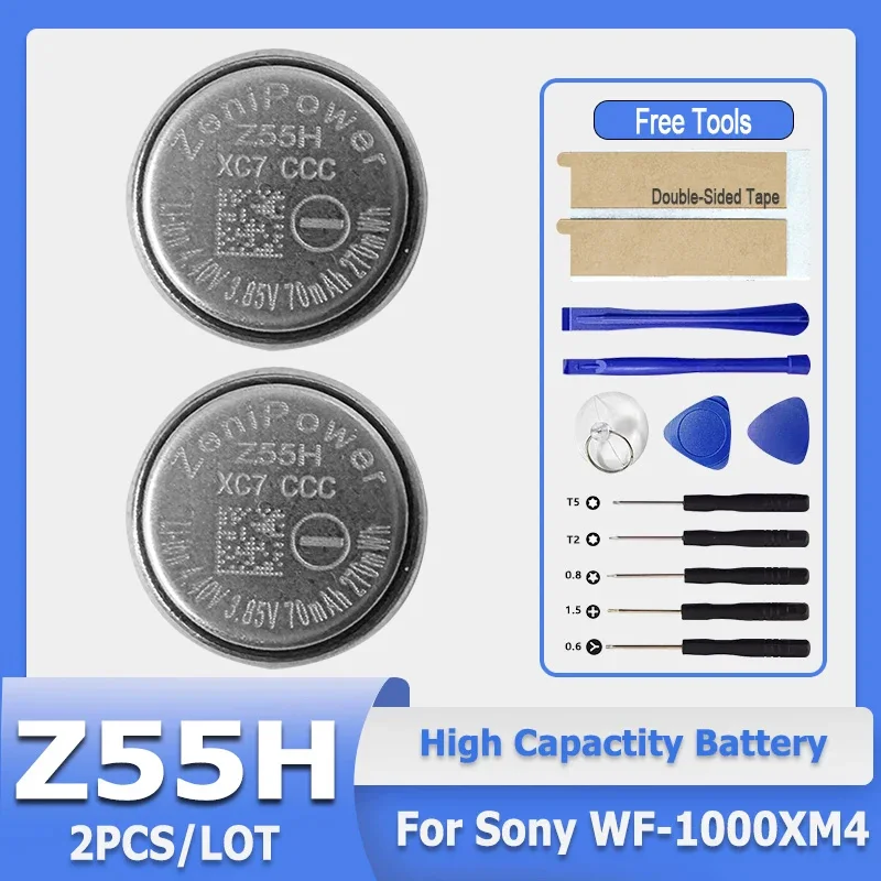

2 шт./лот, новинка 3,85 В 70 мАч Z55H, сменная батарея для Sony WF-1000XM4 XM4, батарея для Bluetooth-гарнитуры + инструменты для отправки и демонтажа