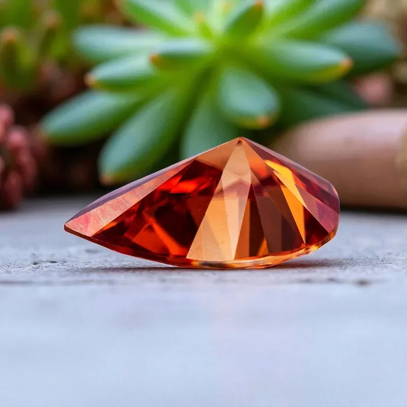 Pear Cut Watermelon Red Moissanite Stone Loose Gem 4x6mm 5x8mm 7x10mm 7x11mm 9x13mm Certification Available For DIY Ring Earring - view 4