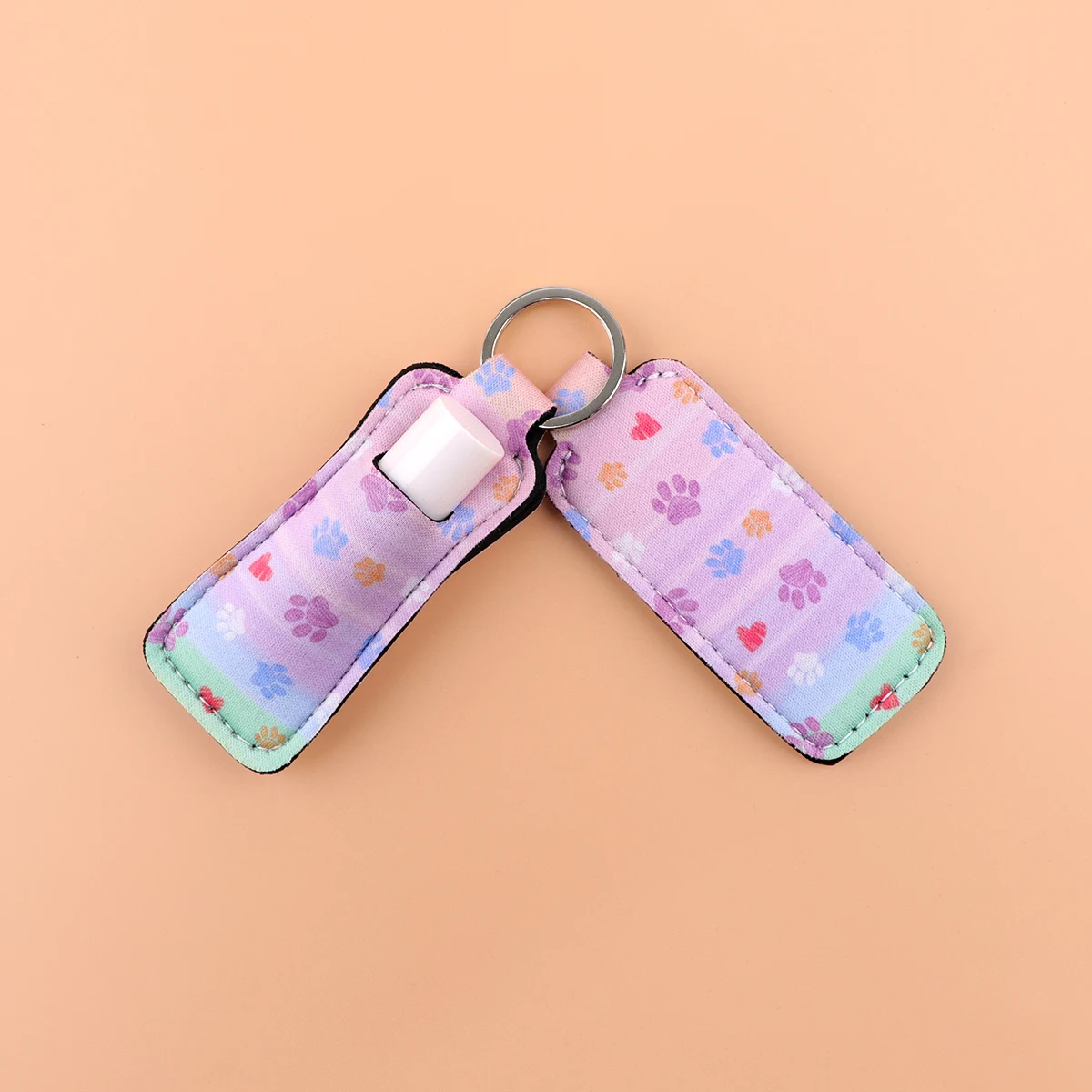 Cute Animal Cat's Claw Lip Balm Holder Keychain Clip On Lipstick Sleeve Holder Bag Charm Keyring Travel Accessory Girl Gifts 1pc view 4