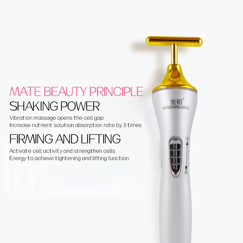 2025 Escultor facial Terapia de luz LED Bastone de belleza Masajeador facial con vibración de iones sónicos para estiramiento de la piel y estiramiento facial