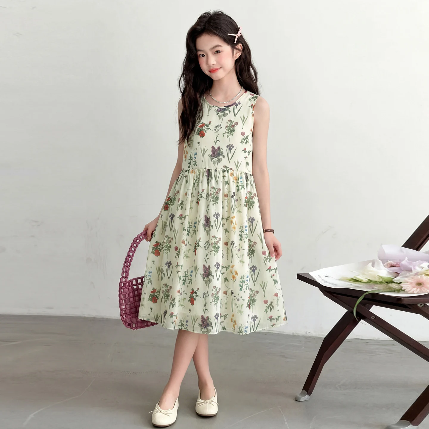 Dresses For Girls Kids Summer Floral Sleeveless Casual Sundress Cute Clothes Beach Vacation Birthday Party Outfit Day 6-13 Years