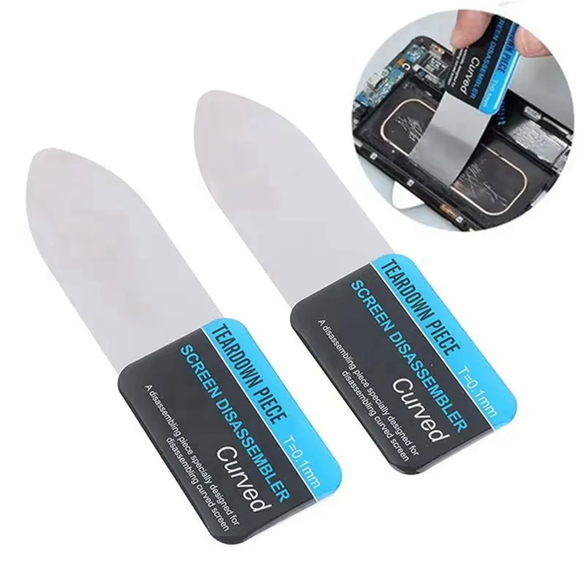 

AA98 Metal Cell Phone Curved LCD Screen Opener Pry Card Tool Slim and Flexible Cell Phone Disassembly Tool