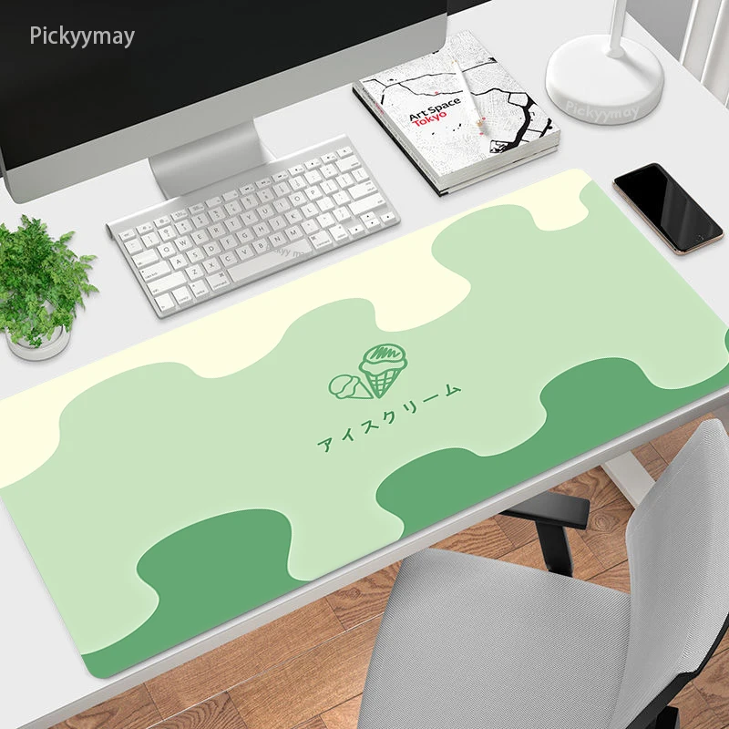 Large Green Gaming Mouse Pad XXL Matcha Mousepad Gamer Rubber Keyboard Mats Desk Pad Mat Table Mausepad Kawaii Carpet 1000x500