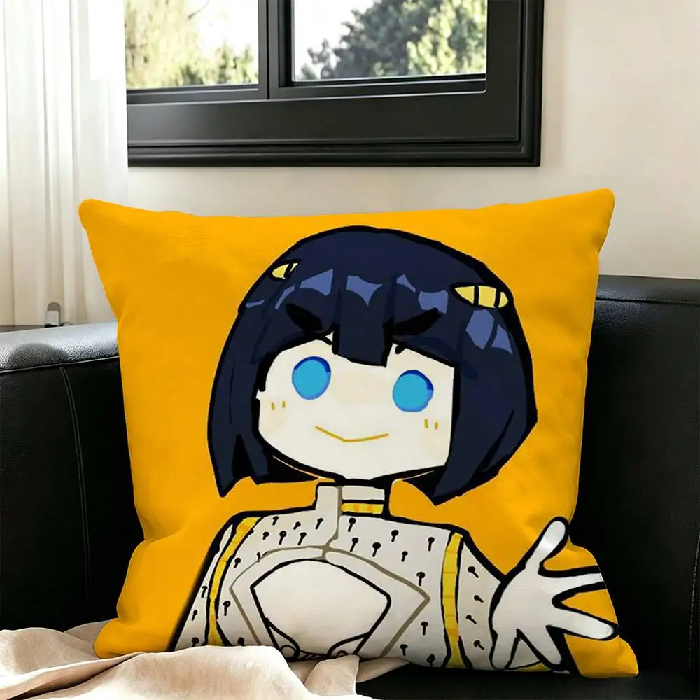J-JOJOs B-Bruno B-Bucciarati  Pillow Case Square Double-Sided Sofa Cushion Cover Bedroom Bedside Pillow