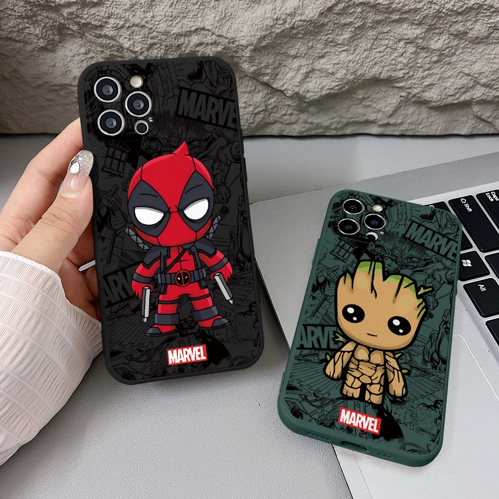 Cute Groot Deadpool Phone Case for Samsung Galaxy S25 S24 S23 S22 S21 Ultra Plus 5G S20 FE Note 20 10 Pro Soft TPU Cover