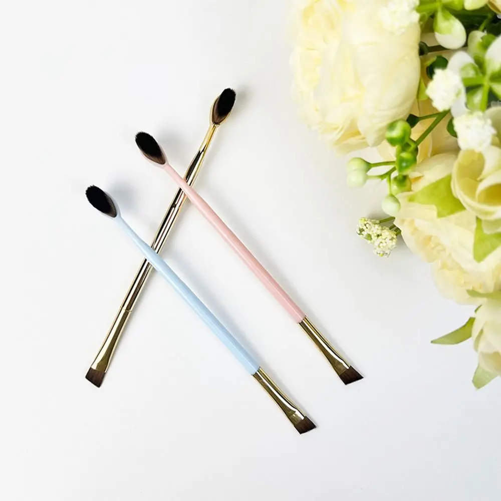 Multifunctional Toothbrush Type Foundation Brush Double-ended Ultra Thin Flat Eyebrow Brush Soft Artificial Fiber