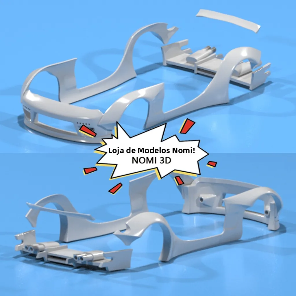マツダ-rx7-パンデム用ワイドボディホワイトモデルキット-64スケール-スタティックモデルカー玩具-樹脂素材-日本製-対象年齢4歳以上