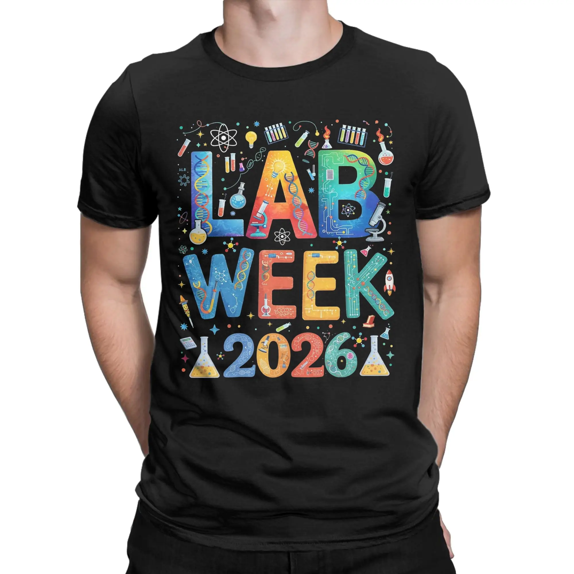 2026 Lab Week Medical Lab Technician T Shirt for Men 100% Cotton Casual T-Shirt Crew Neck  Tees Short Sleeve Clothing Birthday