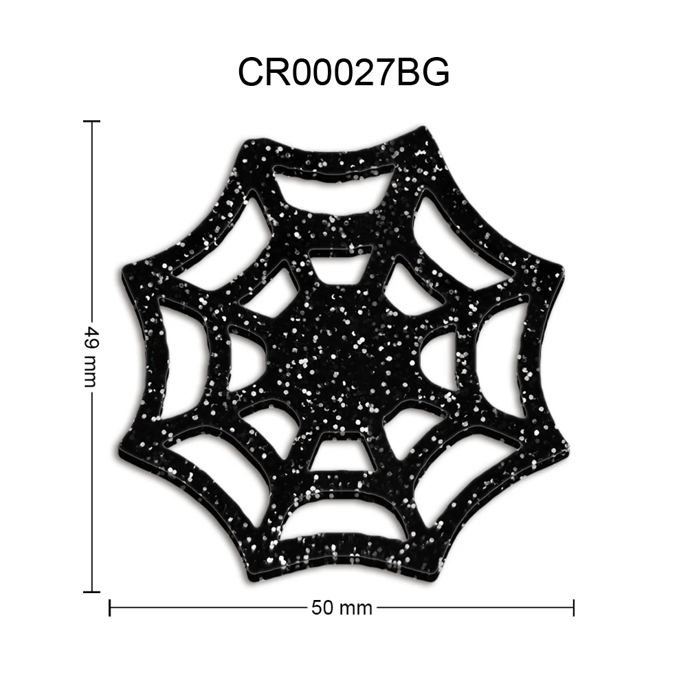 

5pcs/lot Halloween Black Glitter Acrylic Flatback Hollow Out For DIY Phone Case Hair Bow Craft Supplies Cabochon Scrapbook