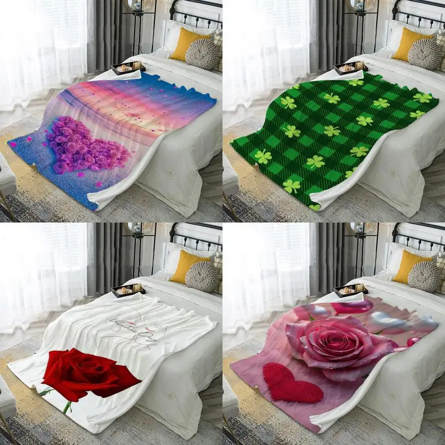 

2D Colorful Digital Prints Microfiber Flannel Cover Blanket Bedroom Living Room Sofa Soft And Comfortable Home Decoration