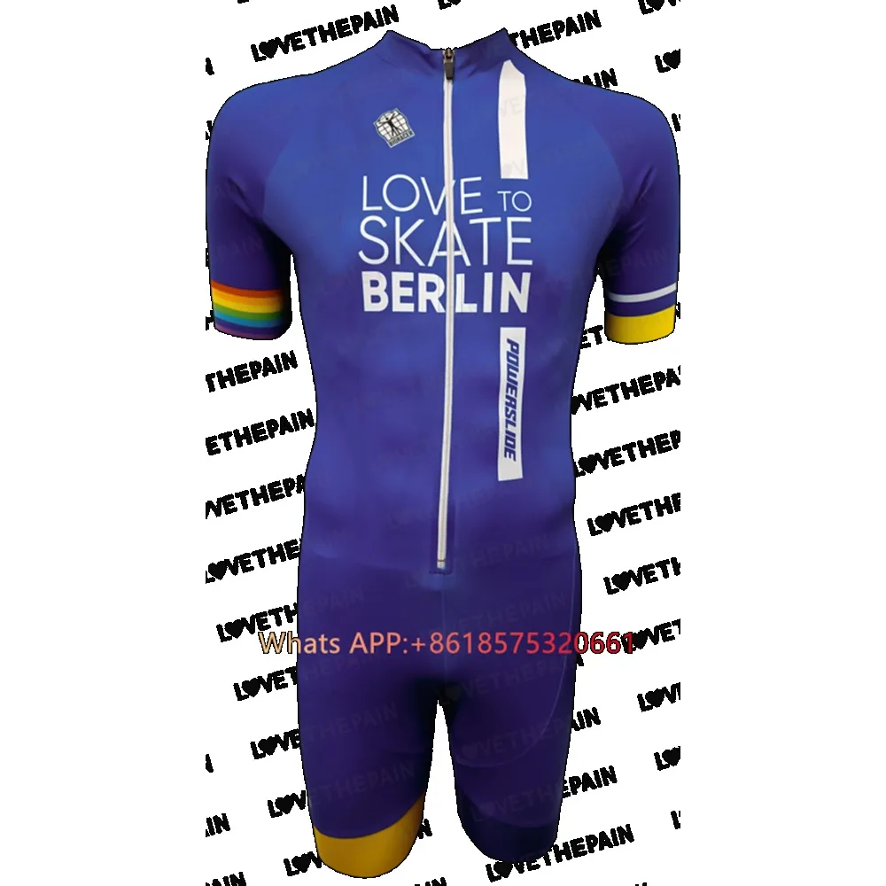 

Skating Men Jumpsuit Ciclismo Summer ProTeam Inline Skating Practice Skinsuit Racing Fast Speed Inline Roller Skate Clothing