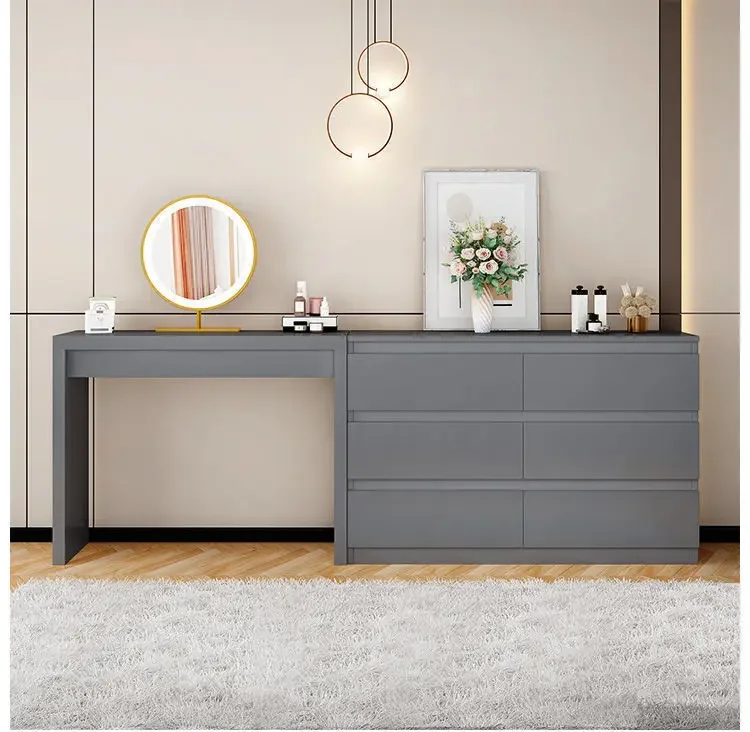 

Dresser storage cabinet integrated bedroom simple dressing table new malm six drawers desk Xinqiao Esay