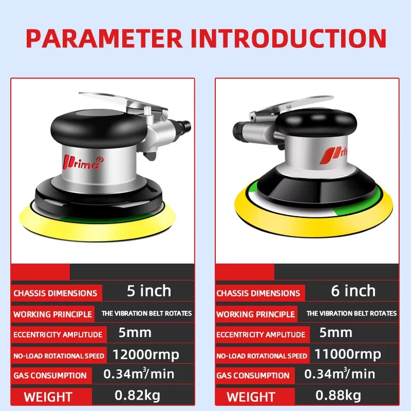 Best 5/6 inch Pneumatic Sander Air Sander Sanding Machine Polisher Tool 125mm/150mm Air Power Sander