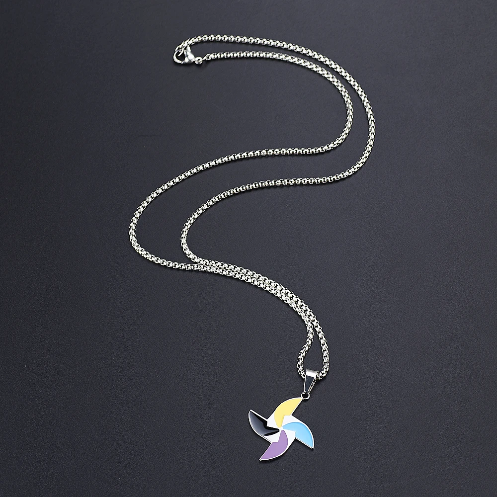 الفولاذ المقاوم للصدأ الأزياء طاحونة الأطفال قلادة قلادة مجوهرات هدية له مع سلسلة