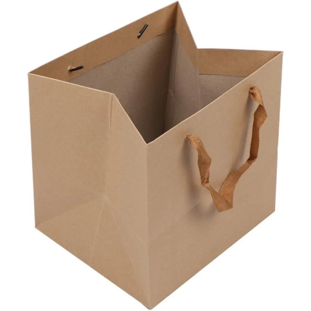 

Brown Kraft Paper Gift Shopping Handle Bags for Package 13x13x13inch