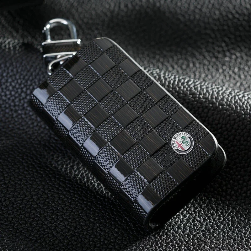 

Leather Car Logo Key Protective Case Cover for Alfa Romeo Logo Giulia Giulietta Spider GT Stelvio 147 156 155 159 166 Decoration