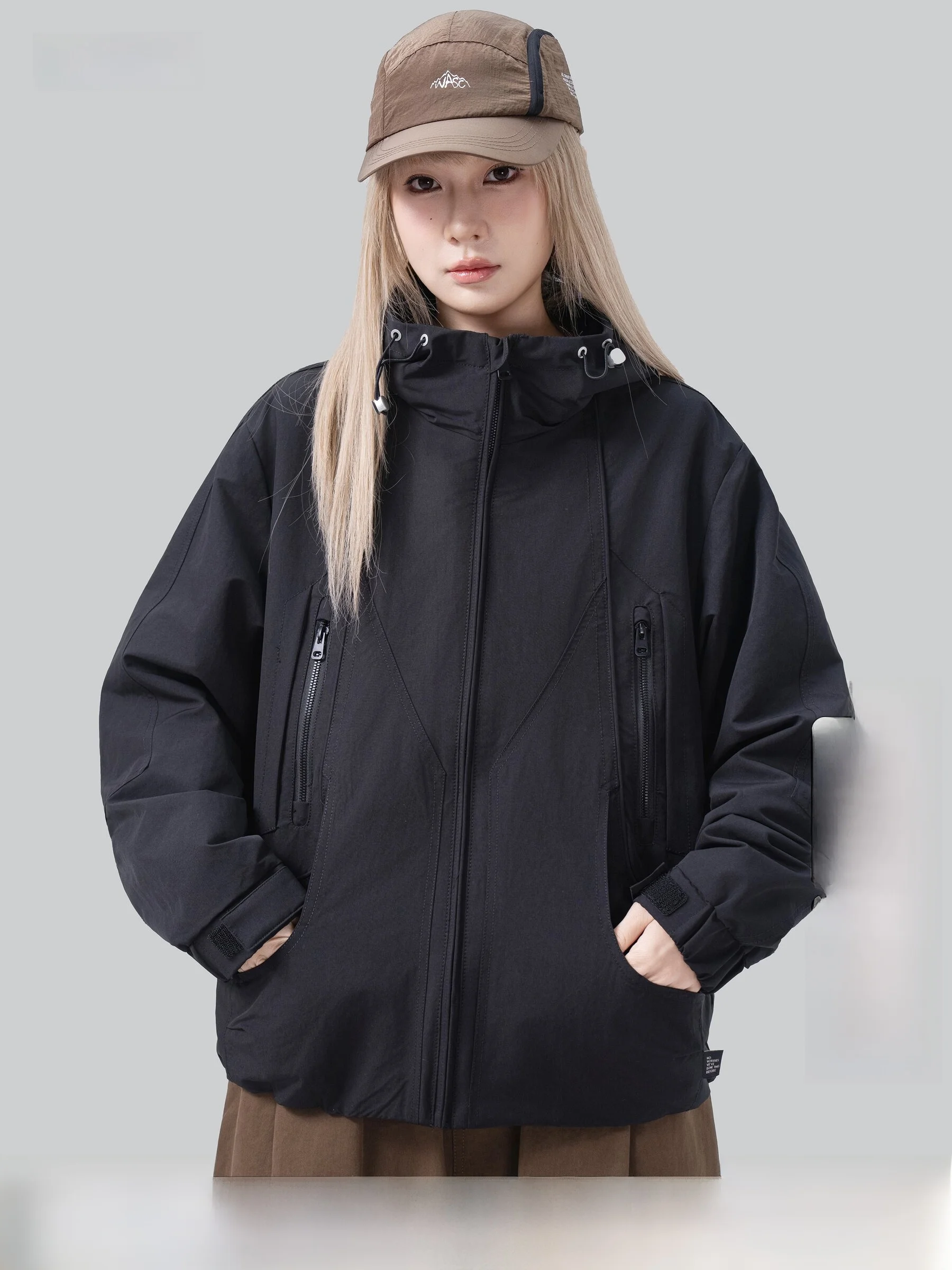AOGZ Functional Deconstructed Hooded Jacket Men's Women's Loose High-End Feel Cool Autumn 2026 New Style Polyester Fiber