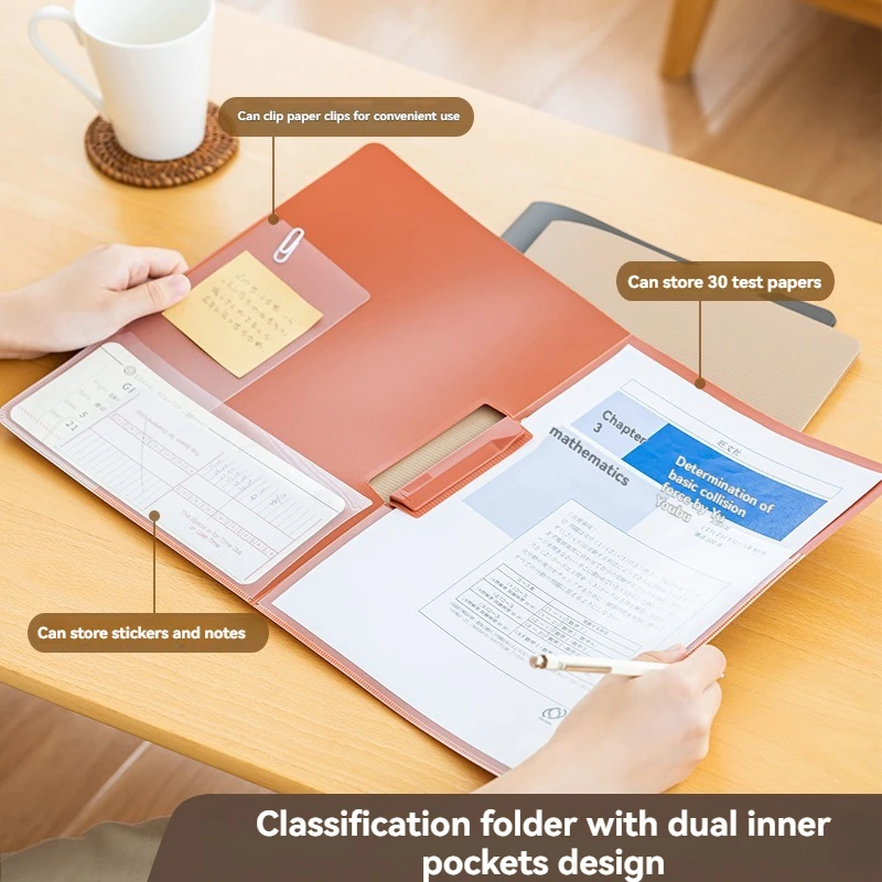 Folder A4 Torba do przechowywania papieru testowego dla studentów Artykuły biurowe Informacje o fakturze Klip do sortowania artefaktów