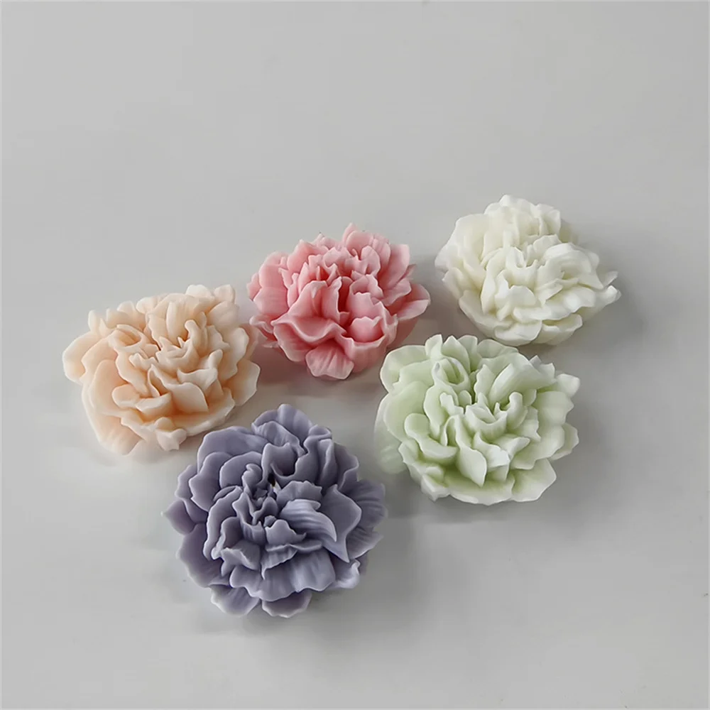 Flower Candle Silicone Mold 3D Carnation Silicone Candle Gypsum Set Handmade Wax Model Cake Baking Mold Craft Production