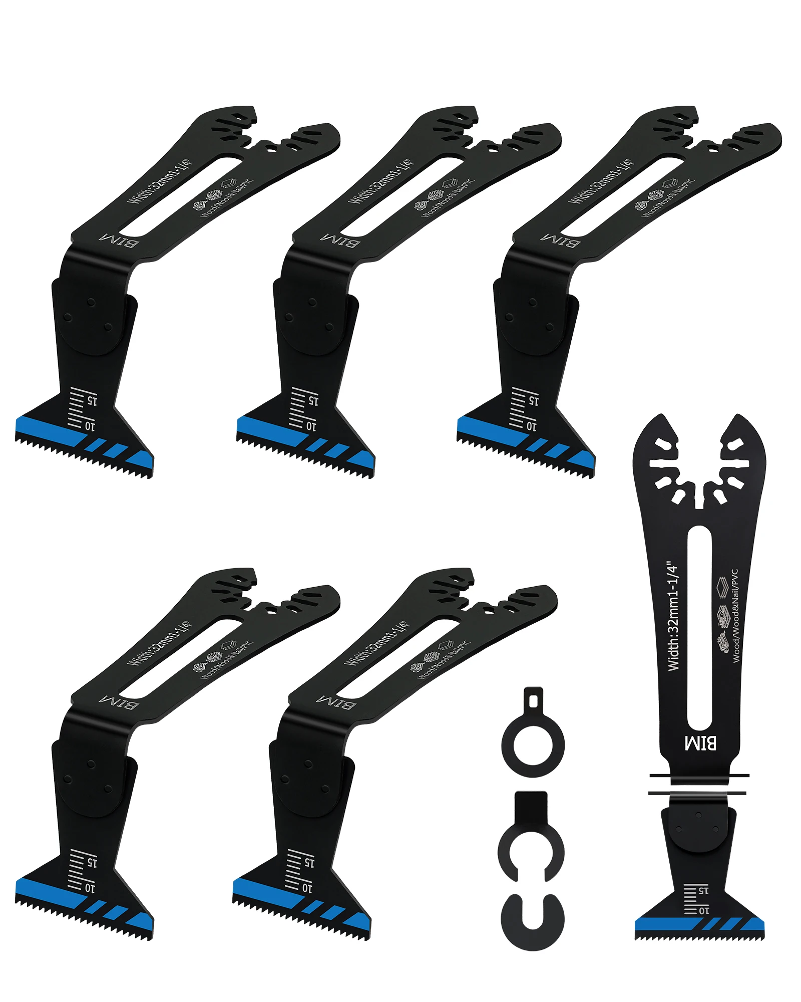 BRSCHNITT Universal Bi-Metall 90 °   Reach Oszillierende Sägeblätter 6-teiliges Set Multitool-Klingen für Holz PVC Oszillierende Werkzeugklingen